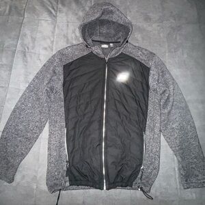 New Balance Men's Gray and Black Zip-Up Sweater size Large